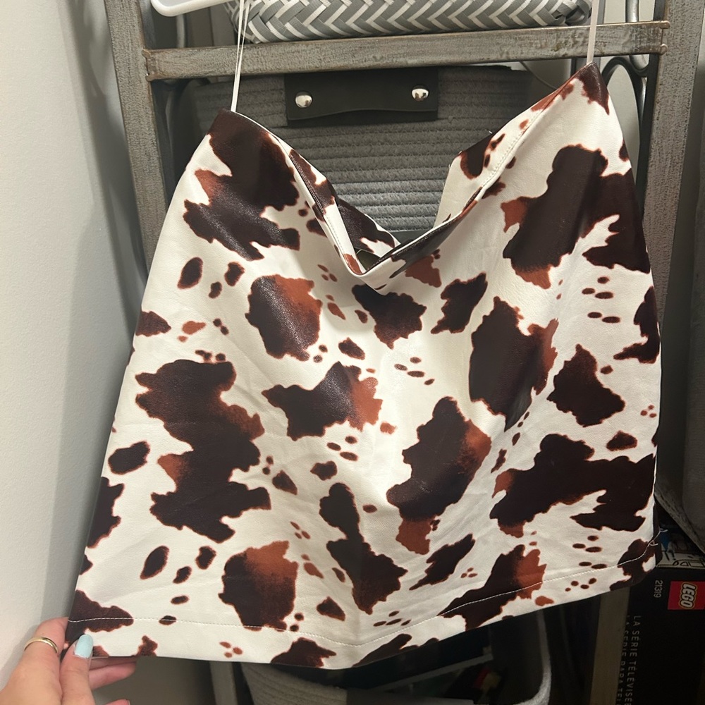 Vestique cow print skirt